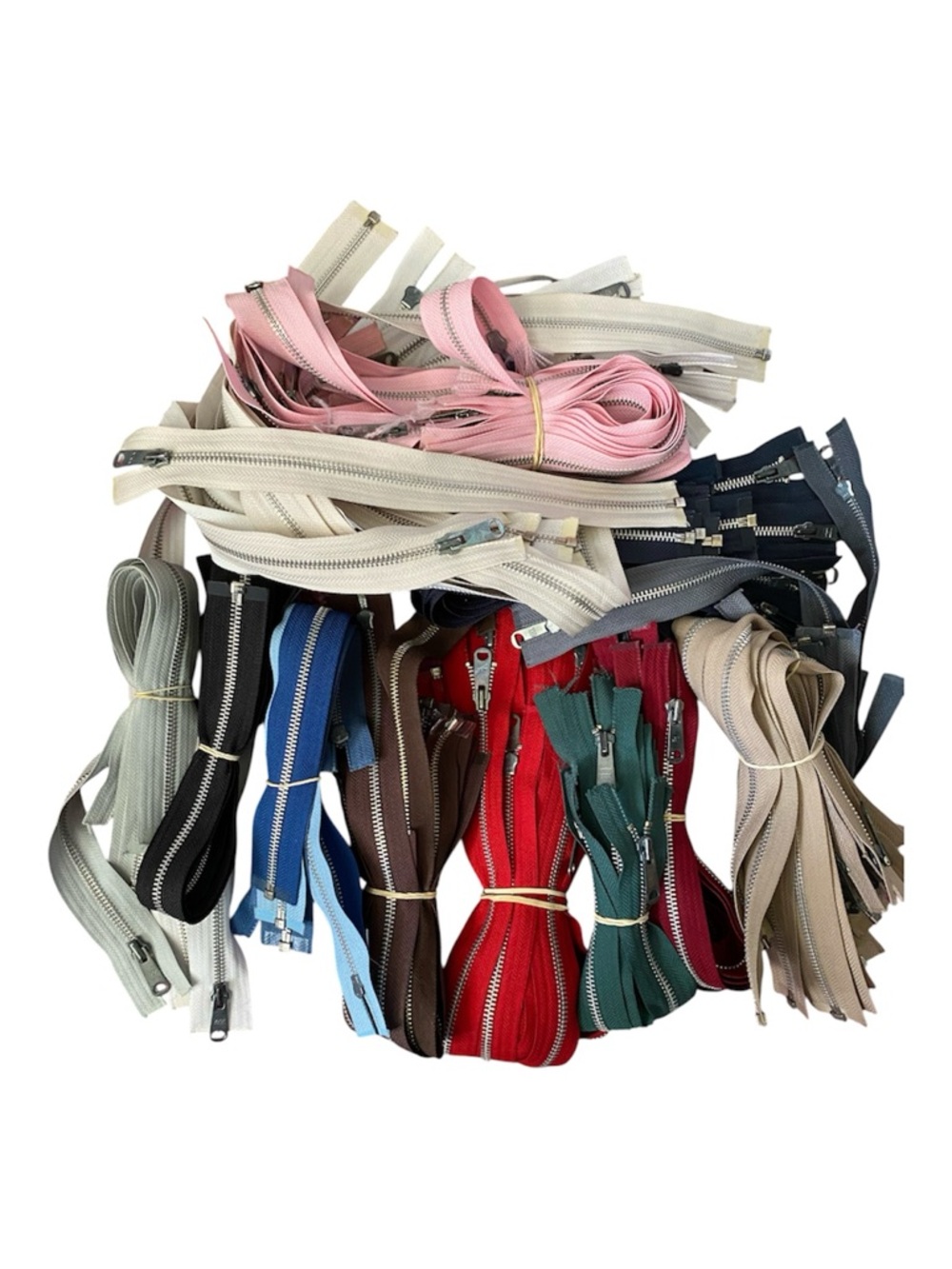 Assorted Vintage Heavy Duty Metal YKK Zipper Bundle for Sewing